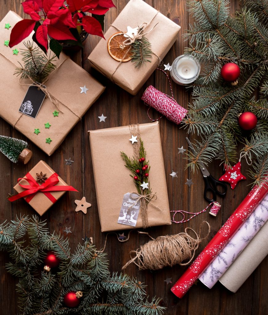 Presents scattered by a Christmas tree